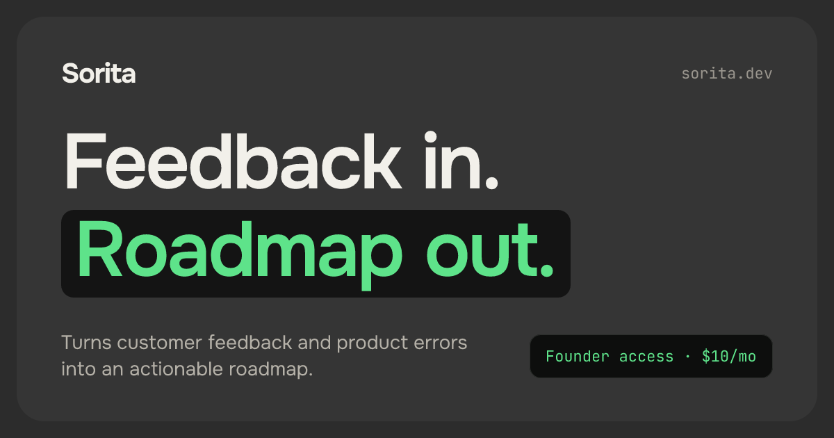 I built Sorita to solve a problem I kept having with my own projects